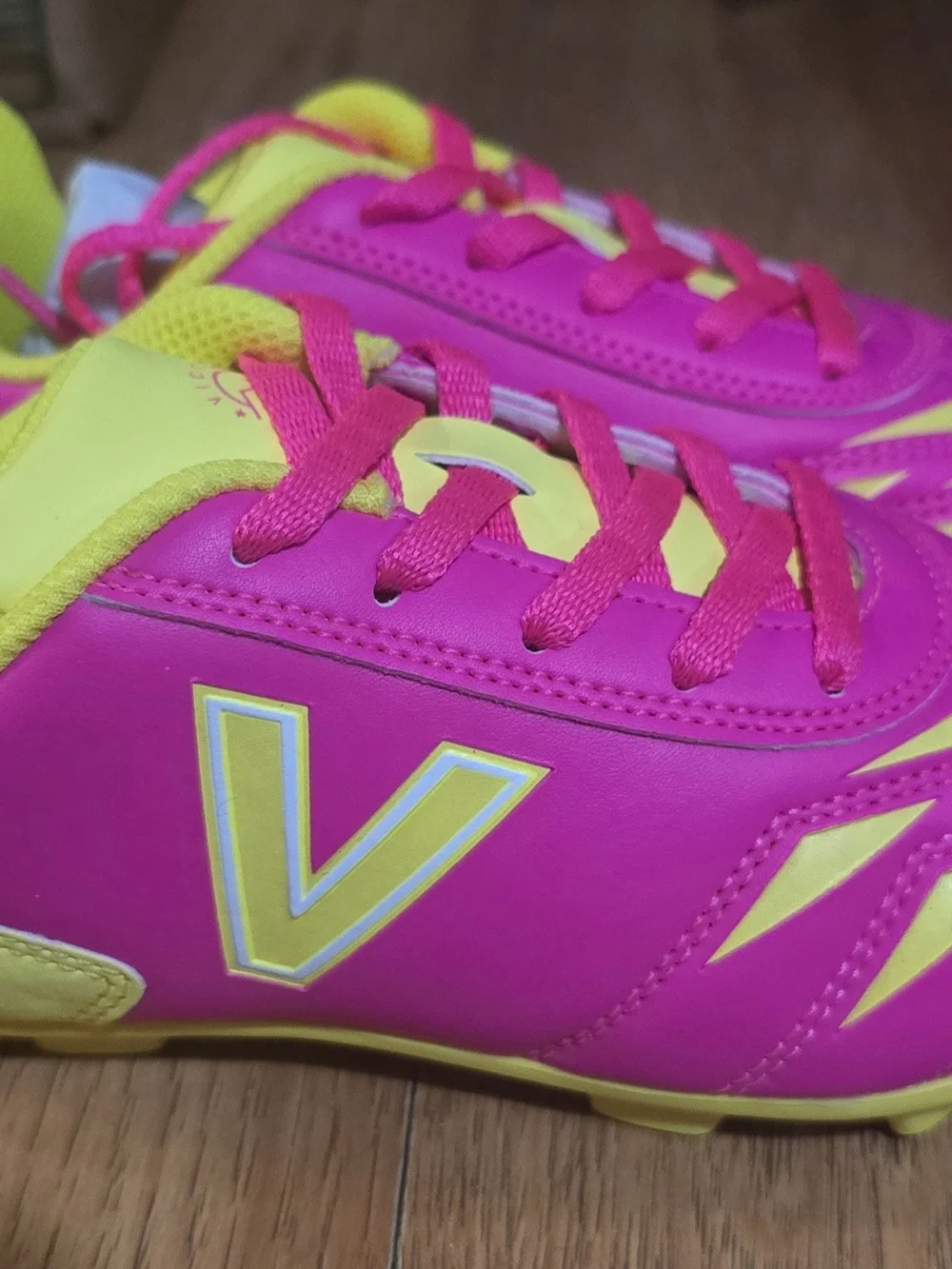 Kids Soccer Cleats - Pink & Yellow